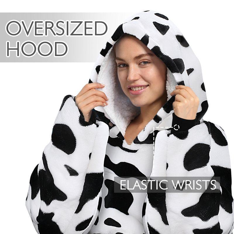 Catalonia Full Body Blanket Hoodie Sweatshirt, Extra Long Oversized Comfortable Sherpa Lounging Pullover