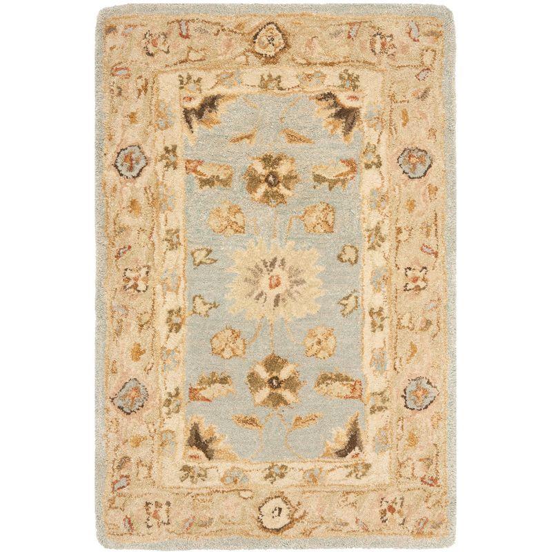 Aegean Bliss Hand-Spun Wool Rectangular Tufted Rug - Blue, 2' x 3'