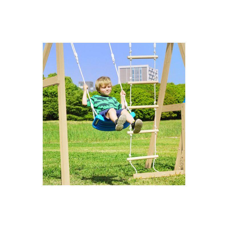 Wooden Swing Set with Slide