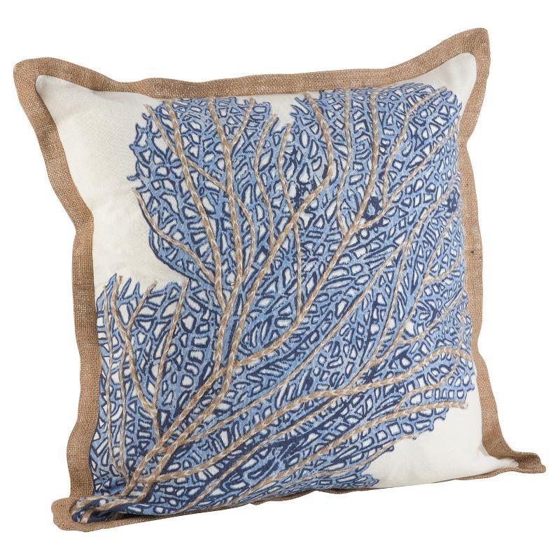 Neptunian Embroidered Cotton Throw Pillow