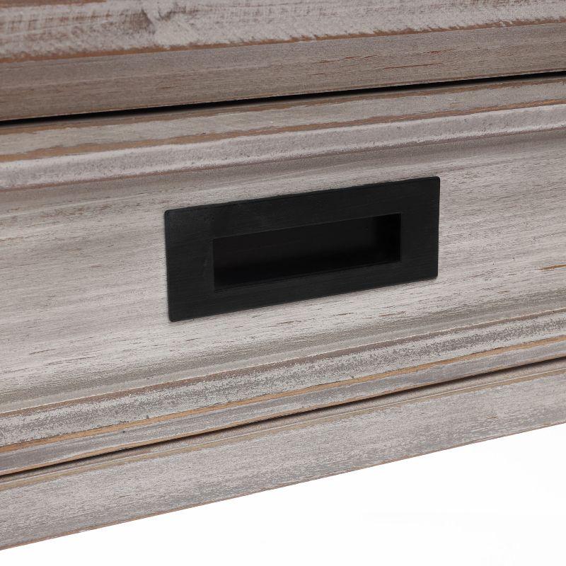 LuxenHome Gray Wood 2-Drawer 1-Shelf Console and Entryway Table