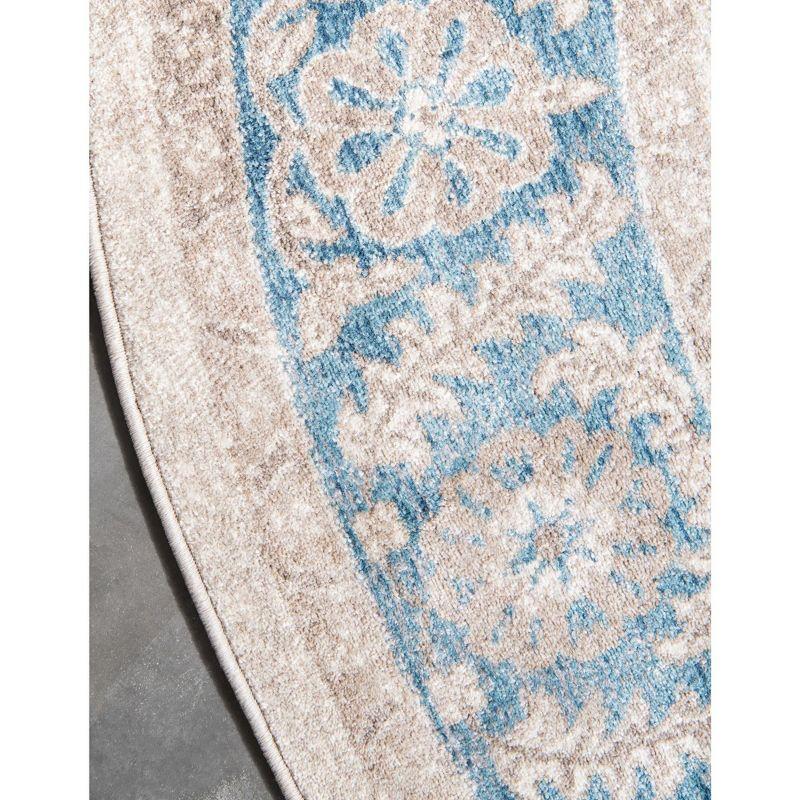 Unique Loom 4' 1 x 4' 1 Round Cream Salzburg Altstadt Area Rug