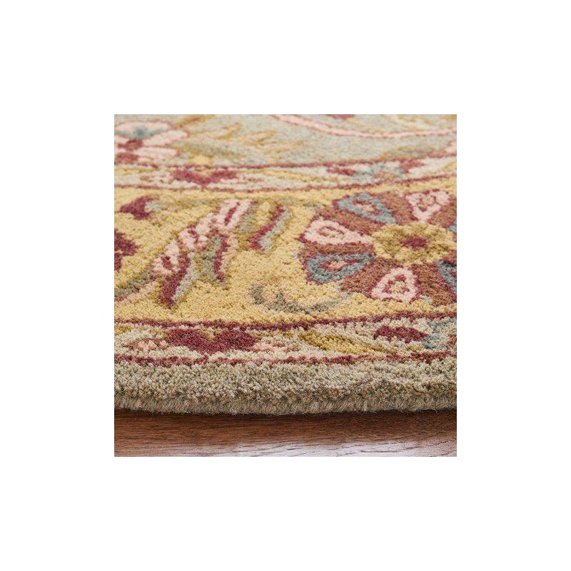 Heritage HG924 Handmade Area Rug - 6' Round - Grey/Gold - Safavieh