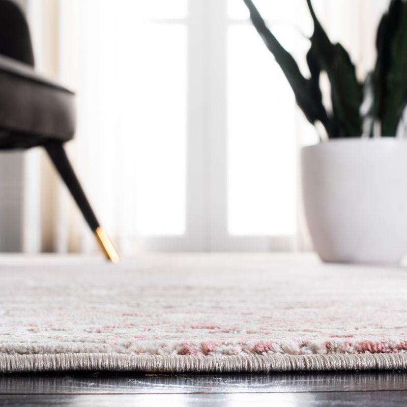 Meadow 500 MDW585 Power Loomed Indoor Runner Rug - Beige/Pink - 2'x7' - Safavieh