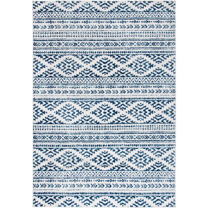 Tulum TUL272 Power Loomed Indoor Area Rug - Ivory/Navy - 5'3"x7'6" - Safavieh