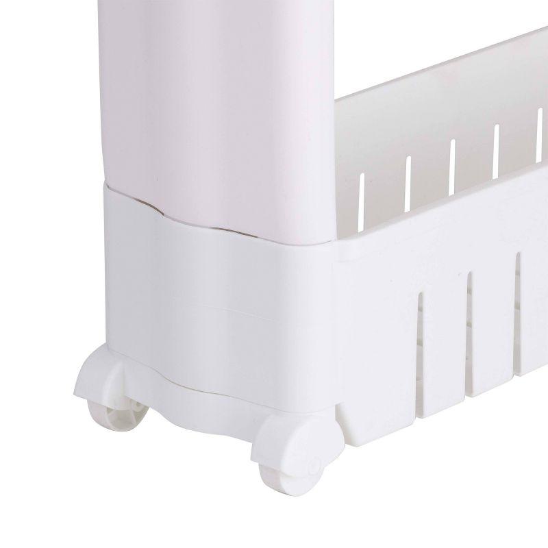 White 5-Tier Slim Slide Out Plastic Shelving Unit