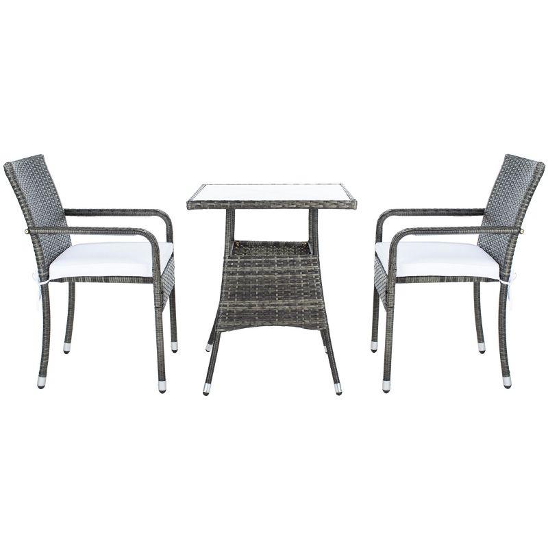 Laban Bistro Set - Outdoor - PAT7718 - Grey Brown/White - Safavieh