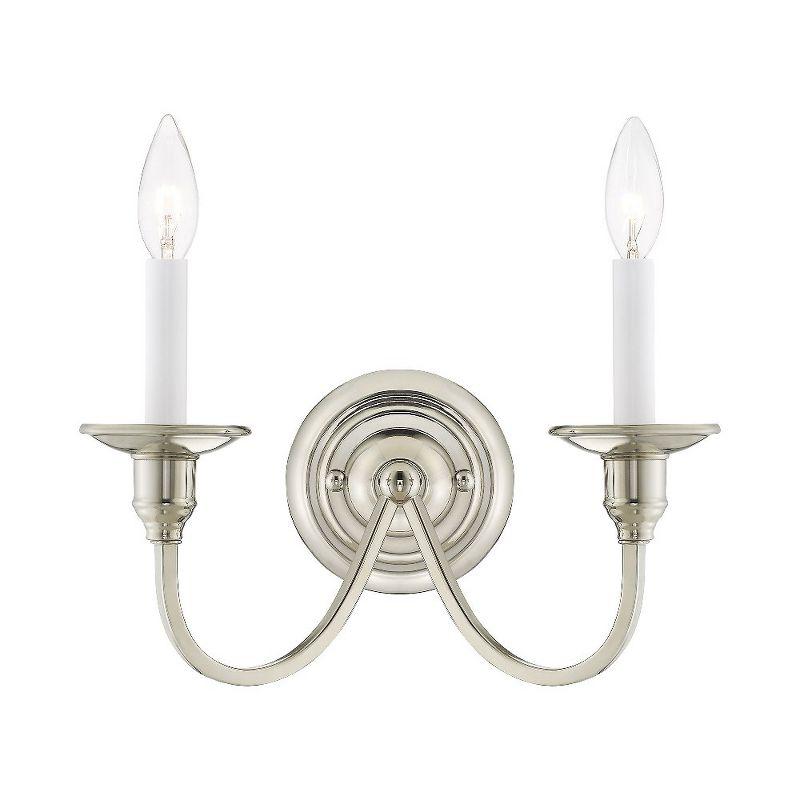 Polished Nickel Dual Light Traditional Wall Sconce