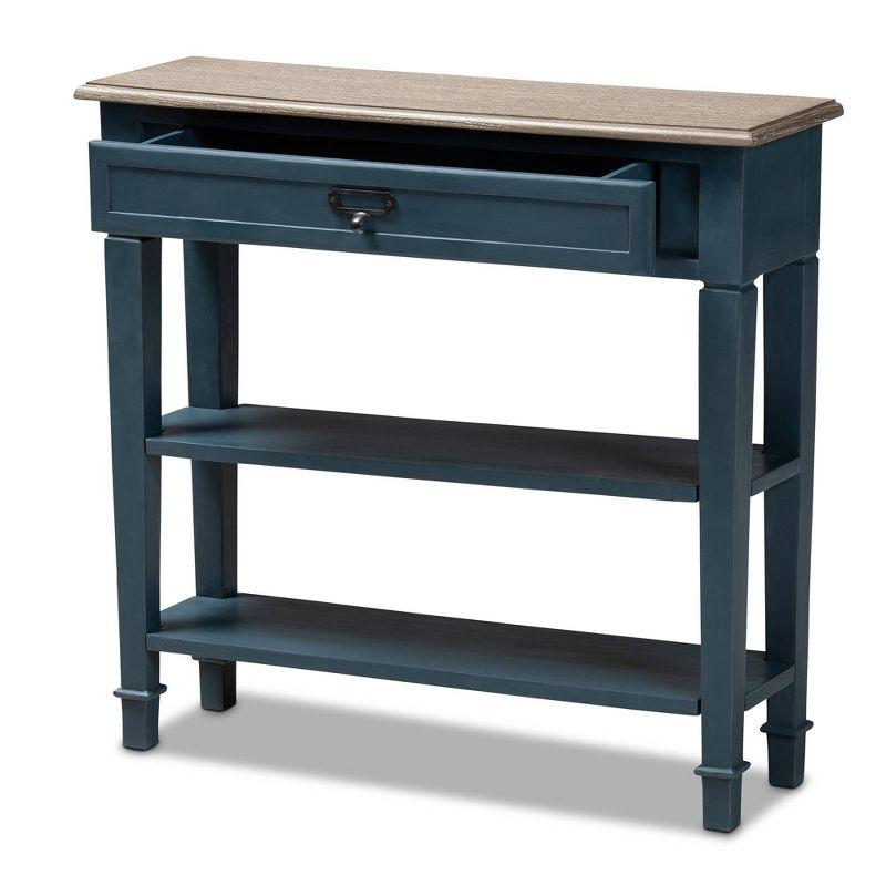 Baxton Studio Dauphine Spruce Finished Wood Accent Console Table Blue: Modern Entryway Furniture, Narrow Design