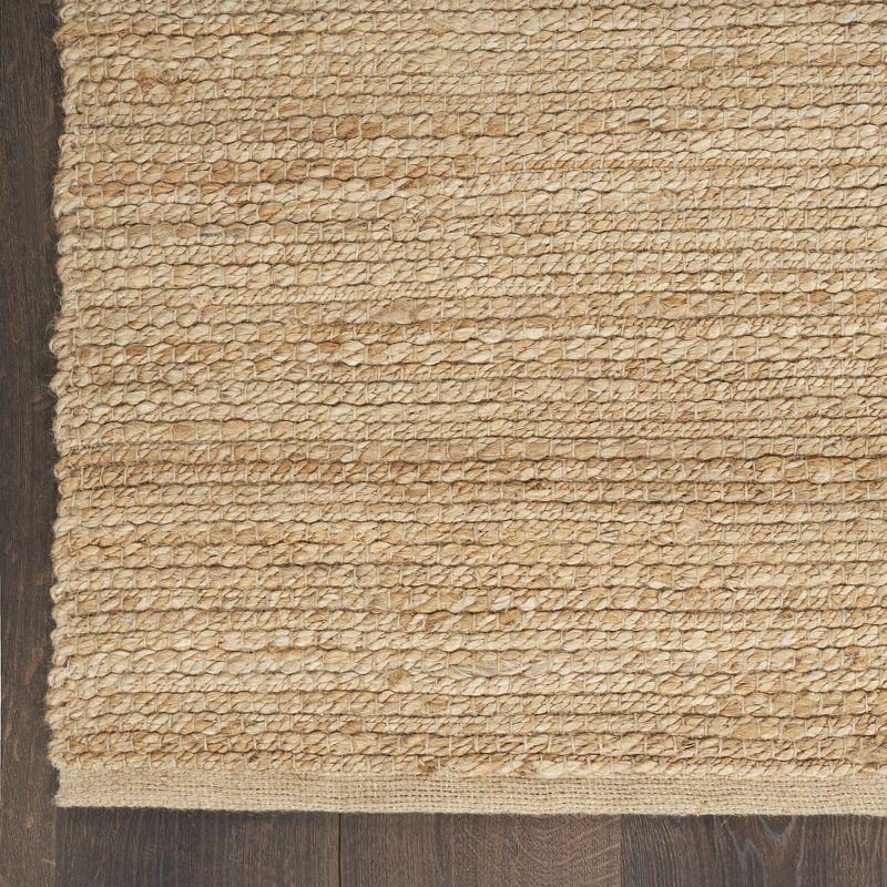 Nourison Farmhouse Natural Jute Flatwoven Rug Natural 5' x Square