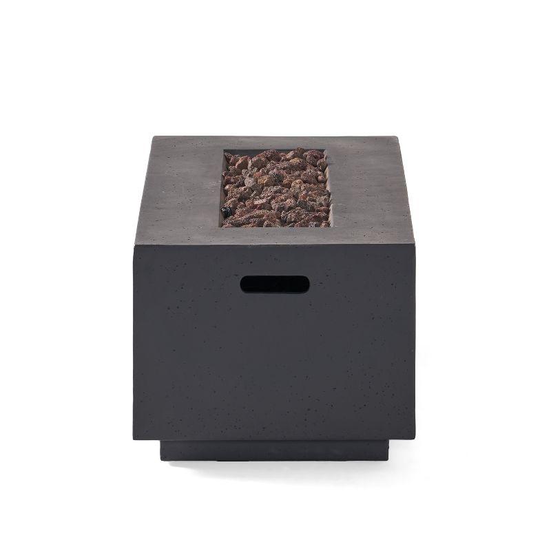 GDFStudio Hearth Outdoor 40,000 BTU Lightweight Concrete Fire Pit Table, Dark Gray