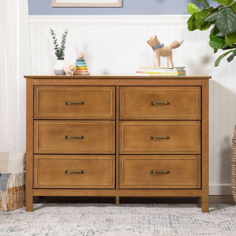 Chestnut Double Nursery Dresser with Classic Metal Pulls