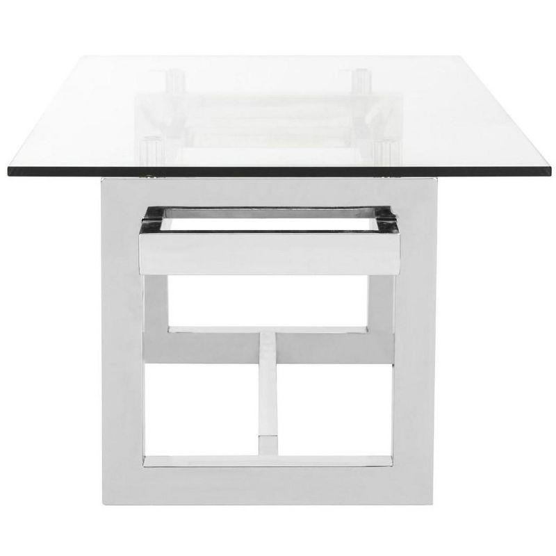 Montrelle Silver Acrylic and Glass Coffee Table with Storage