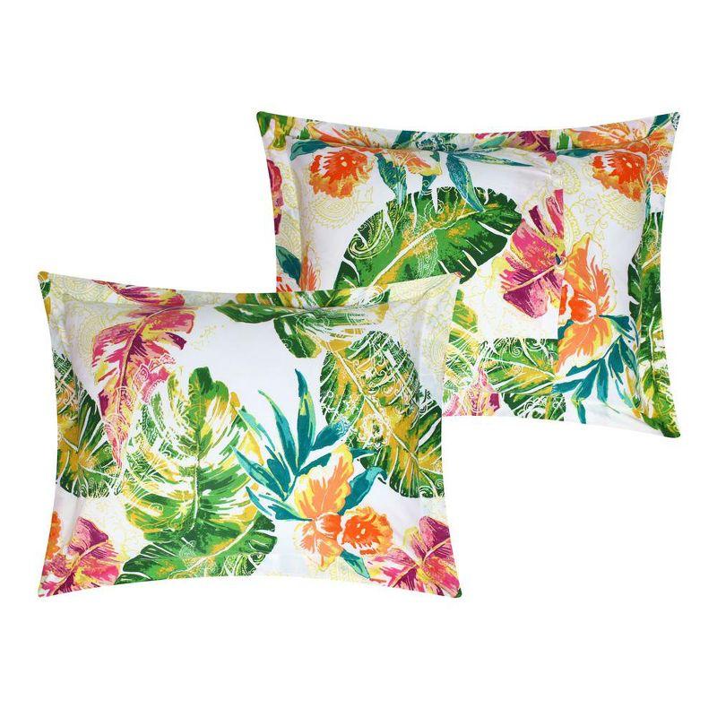Greenland Home Fashions Tropics Luxurious Comfortable Ultra Soft Pillow Sham Coral