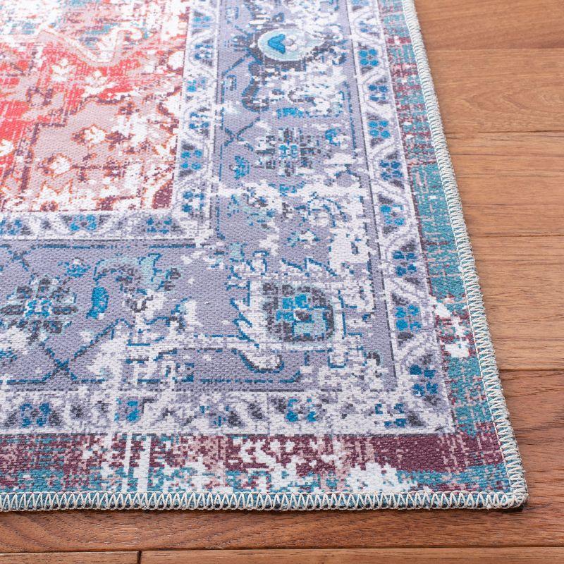 8' x 10' Blue Reversible Washable Viscose Area Rug