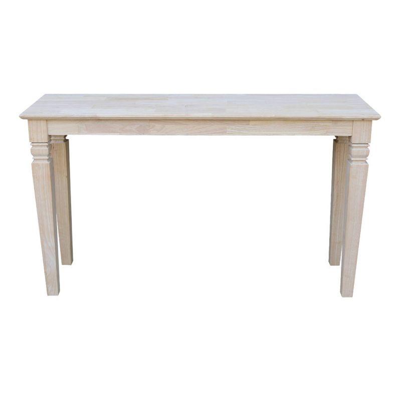 International Concepts Java Console Table : Farmhouse Style, Unfinished Hardwood, Entryway Table, Spot Clean