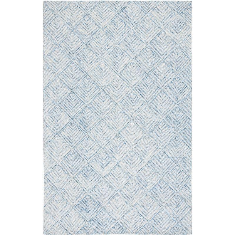 Abstract ABT428 Handmade Indoor Area Rug - Blue/Ivory - 5'x8' - Safavieh