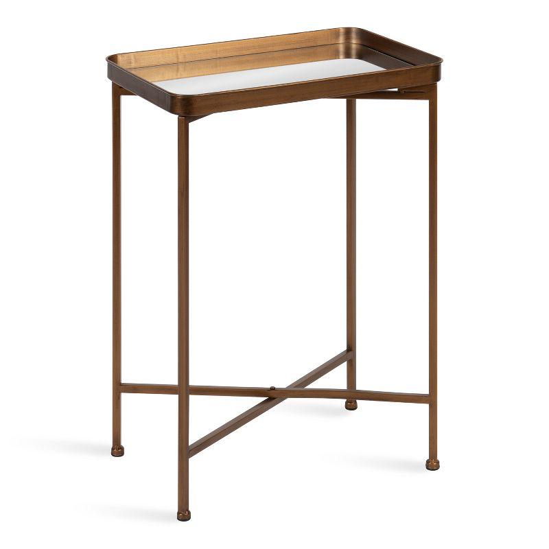 Kate and Laurel Celia Rectangle Metal Side Table, 18x12x26, Bronze