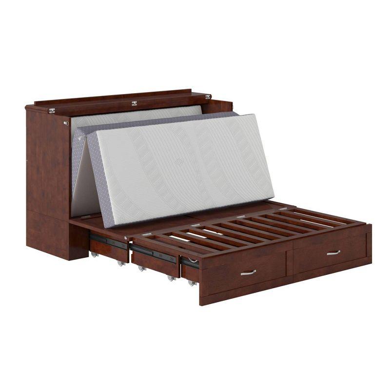 Queen Hamilton Murphy Bed Chest with Folding Mattress - AFI: USB Turbo Charger, Storage