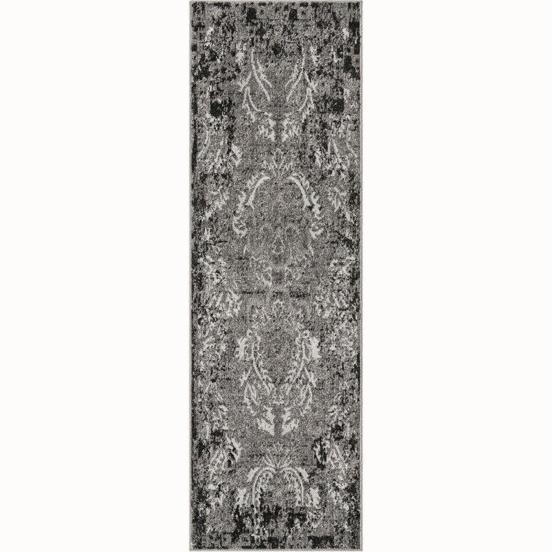 Unique Loom 2' 0 x 6' 1 Runner Light Gray Outdoor Botanical Manchester Area Rug