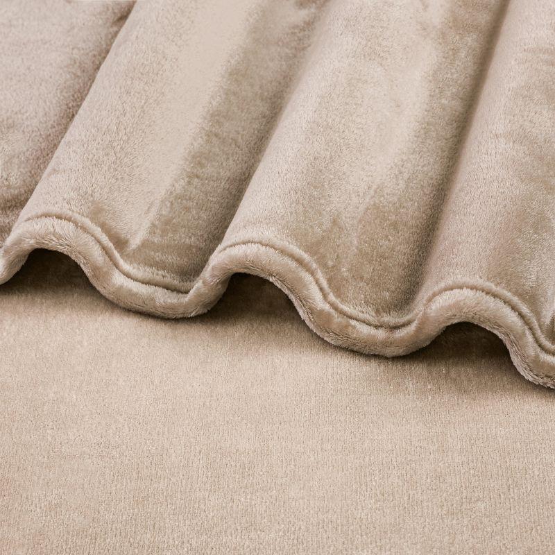 PAVILIA Luxury Fleece Blanket Throw for Bed, Soft Lightweight Plush Flannel Blanket for Sofa Couch , Taupe/Throw - 50x60