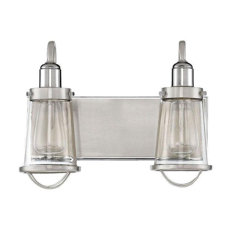 Savoy House Lansing 2 - Light Vanity in  Satin Nickel/Polished Nickel