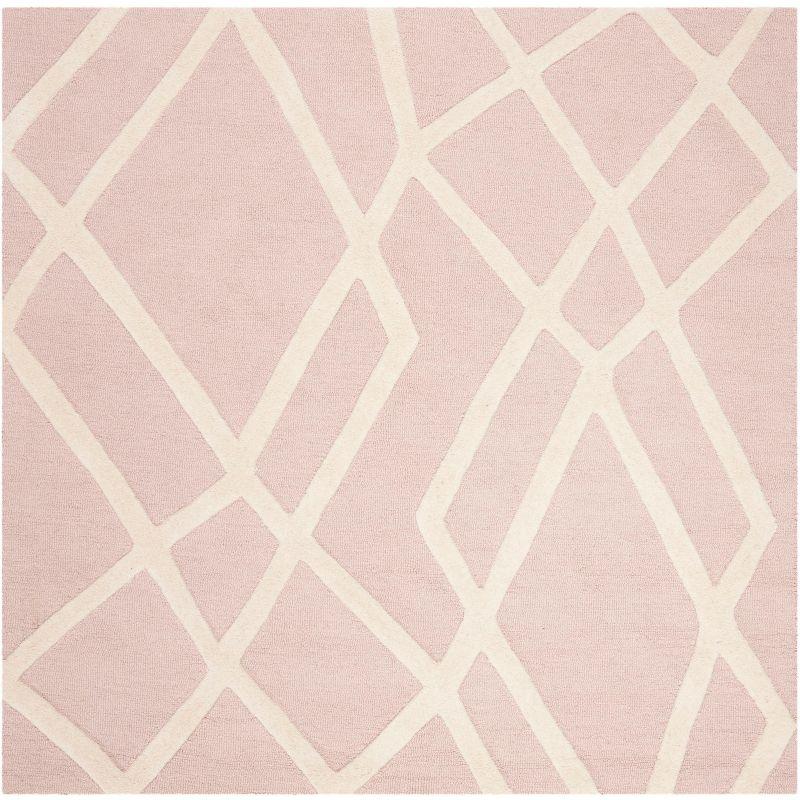 Safavieh Kids Abstract SFK905 Hand Tufted Indoor Area Rug - Pink/Ivory - 5'x5' - Safavieh