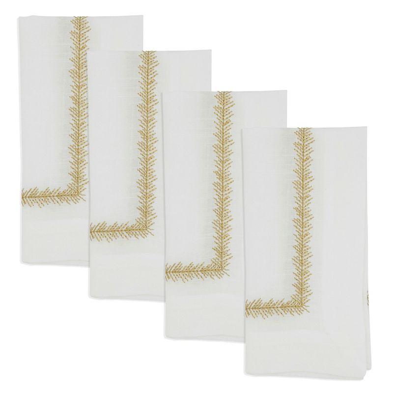 Saro Pomeline Collection Polyester No Pattern Square Napkin (Set of 4)