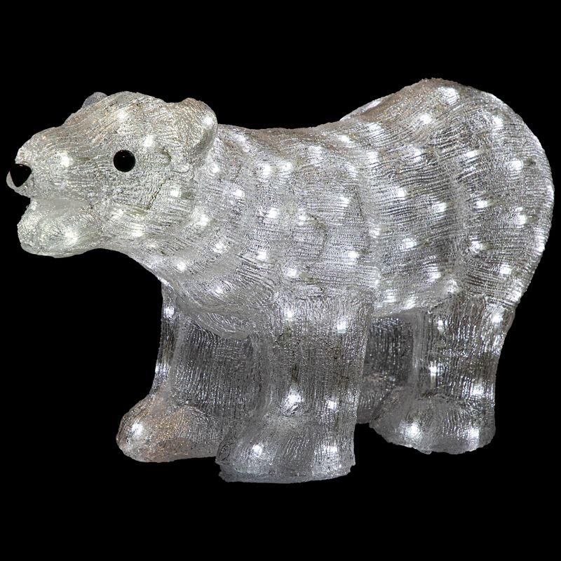 28" Pure White LED Acrylic Polar Bear Lawn Decoration