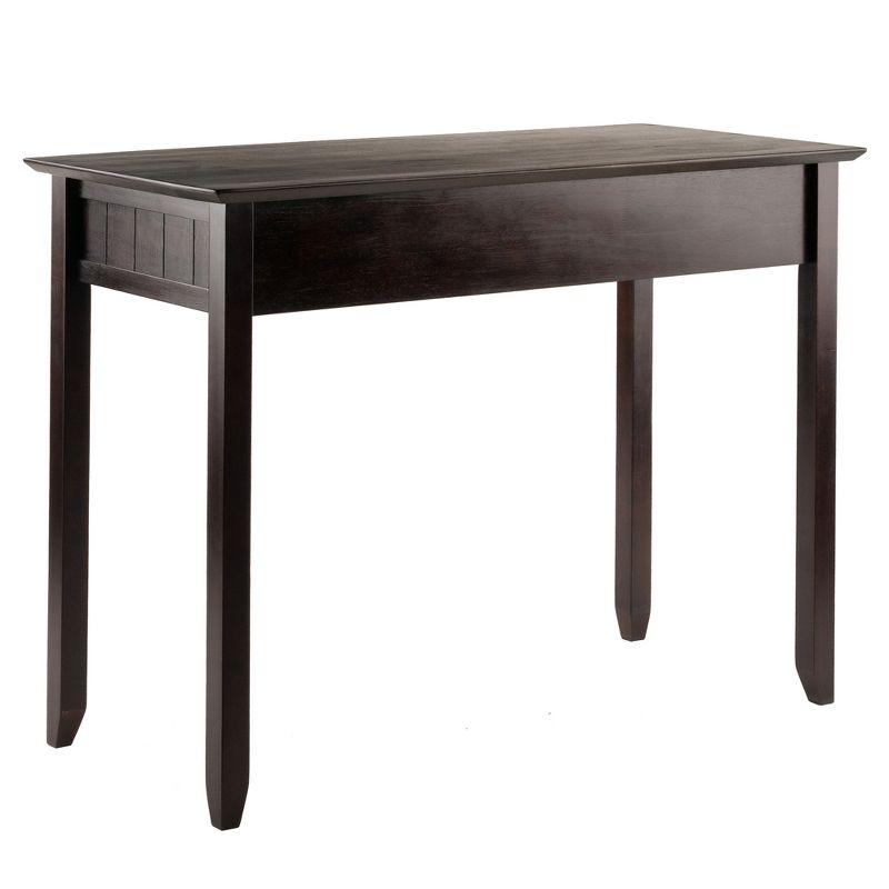 Burke Writing Desk Coffee Finish - Winsome: Mid-Century Modern, Wood Frame, No Storage