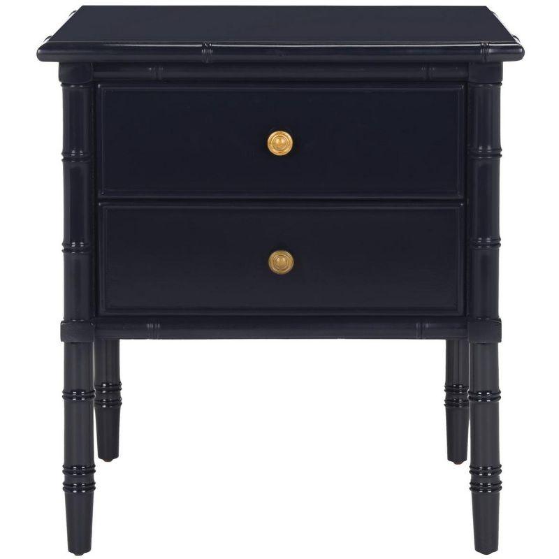 Comfort Pointe Ellison Nightstand Midnight Blue: Coastal Style, 2 Drawers, MDF & Poplar Frame, 25"H x 23"W