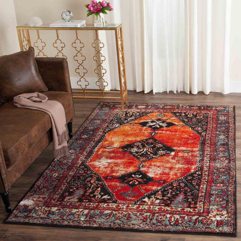 Vintage Hamadan VTH217 Power Loomed Indoor Area Rug - Orange/Multi - 5'3"x7'6" - Safavieh
