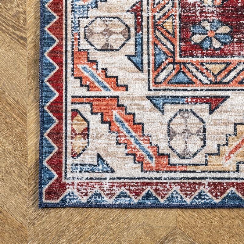 Nuloom Marli Pet Friendly Machine Washable Faded Medallion Area Rug, 5' x 8', Rust