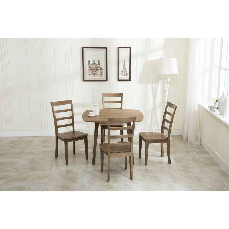 5pc Boulder Dining Set Barnwood Wire Brush - Boraam: Rubberwood Construction, Farmhouse Style, Seats 4