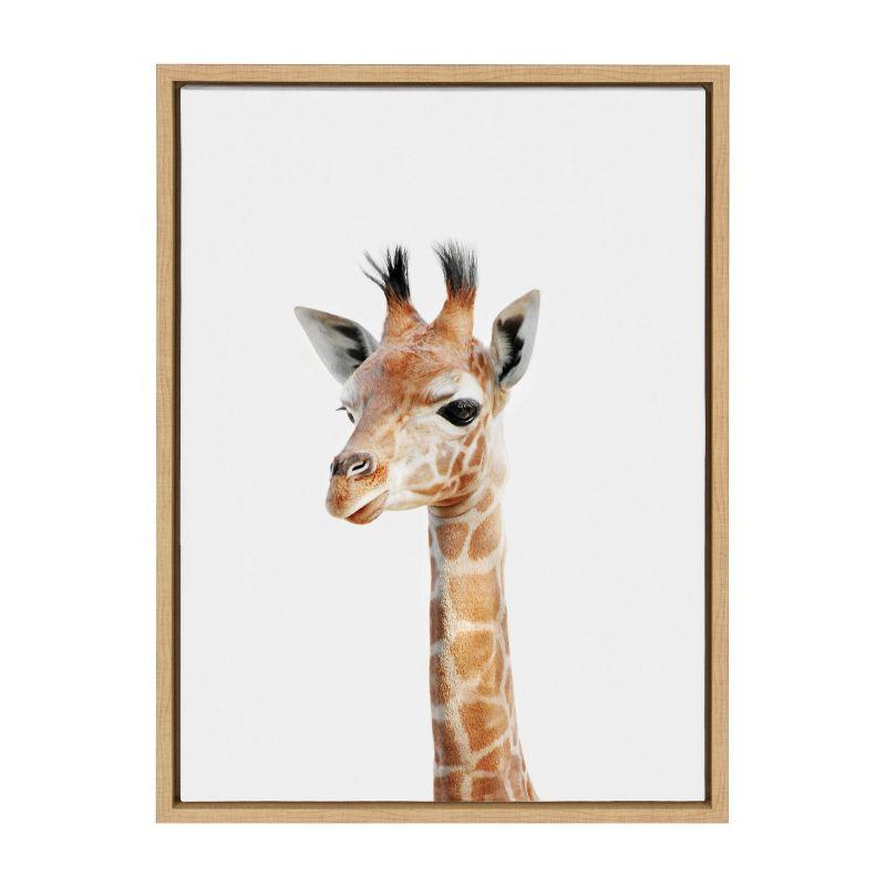 Baby Giraffe Framed Canvas Print for Nursery