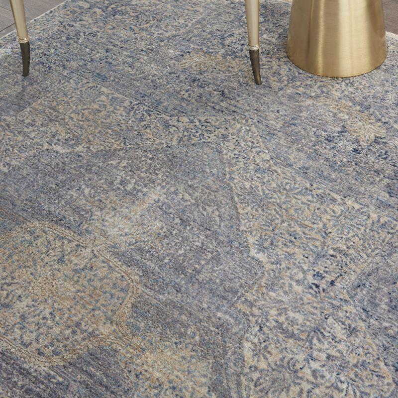 Nourison Silken Weave SLW04 Indoor Area Rug Blue/Grey 5'3" x 7'9"