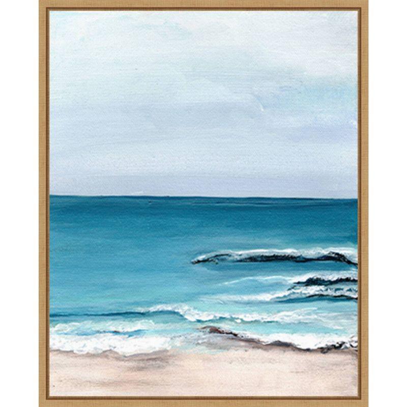 Amanti Art 23"x28" Oceanside View I by Marcy Chapman Framed Canvas Wall Art Print
