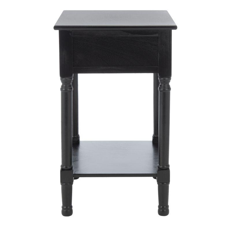 Classic Contemporary Black Accent Table with Basket Drawer