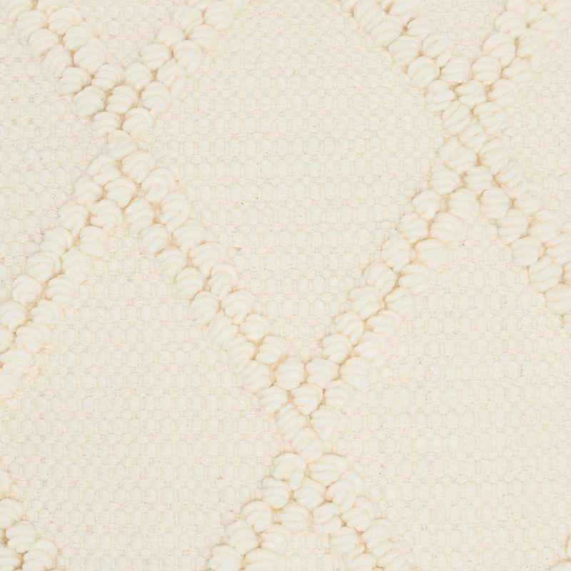 Ivory Diamond Lattice 18" Square Cotton Throw Pillow