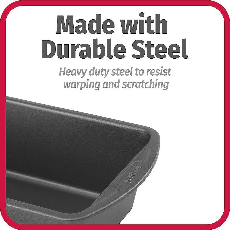 GoodCook Set of 2 Extra Large 13'' x 5'' Nonstick Steel Bread Loaf Pans, Gray,