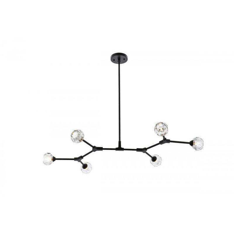 Elegant Lighting Zayne 6 Light Pendant in Black