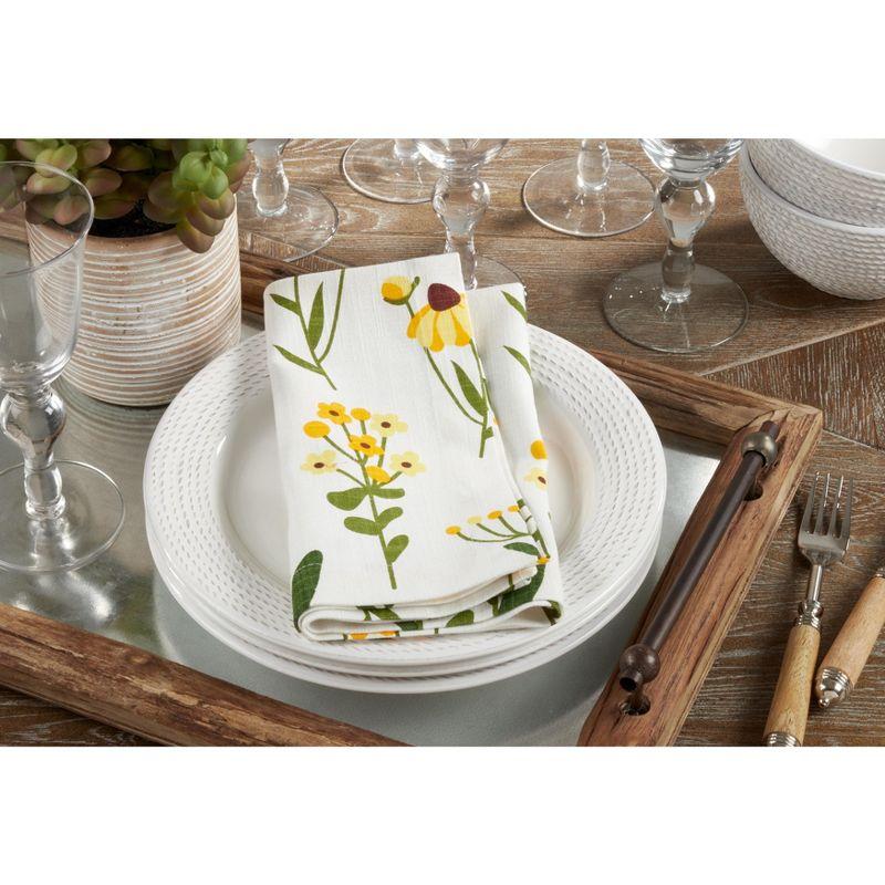 Daisy Floral Cotton Napkins Set of Four