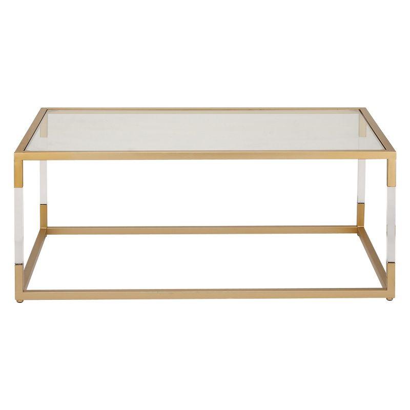 Metal and Glass Coffee Table Gold - Olivia & May: Elegant Iron Frame, No Assembly, Contemporary Design