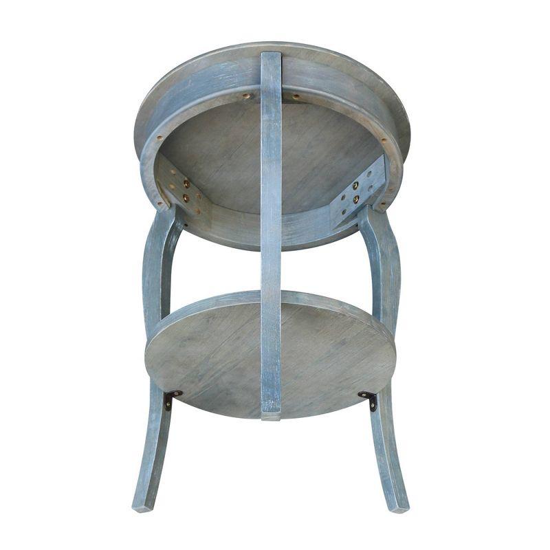 International Concepts Cambria Solid Wood End Table Antique/Heather Gray: Solid Wood, Fixed Shelf