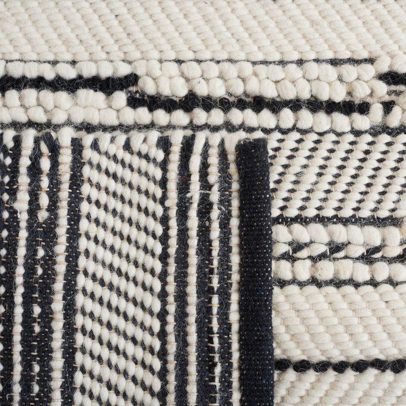 Natura NAT281 Flat Weave Indoor Area Rug - Black/Ivory - 4'x6' - Safavieh