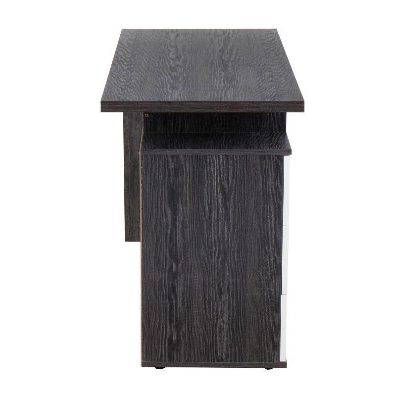 Quinn Contemporary Computer Desk: Expansive Work Surface, 3 Storage Drawers - LumiSource