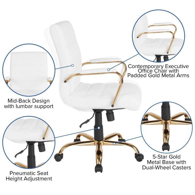 Whitney Ergonomic Upholstered Mid-Back Swivel Office Chair