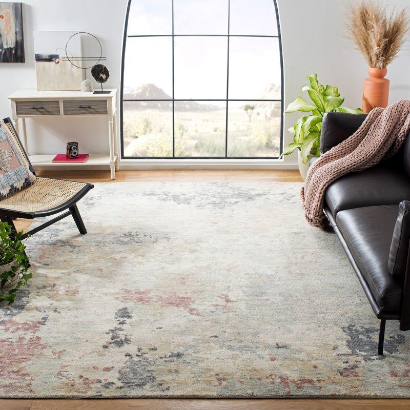 Samarkand SRK183 Hand Knotted Area Rug - Grey/Ivory - 8'9"x11'9" - Safavieh.