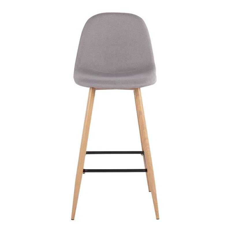 Set of 2 Pebble Metal Polyester Barstools - Lumisource