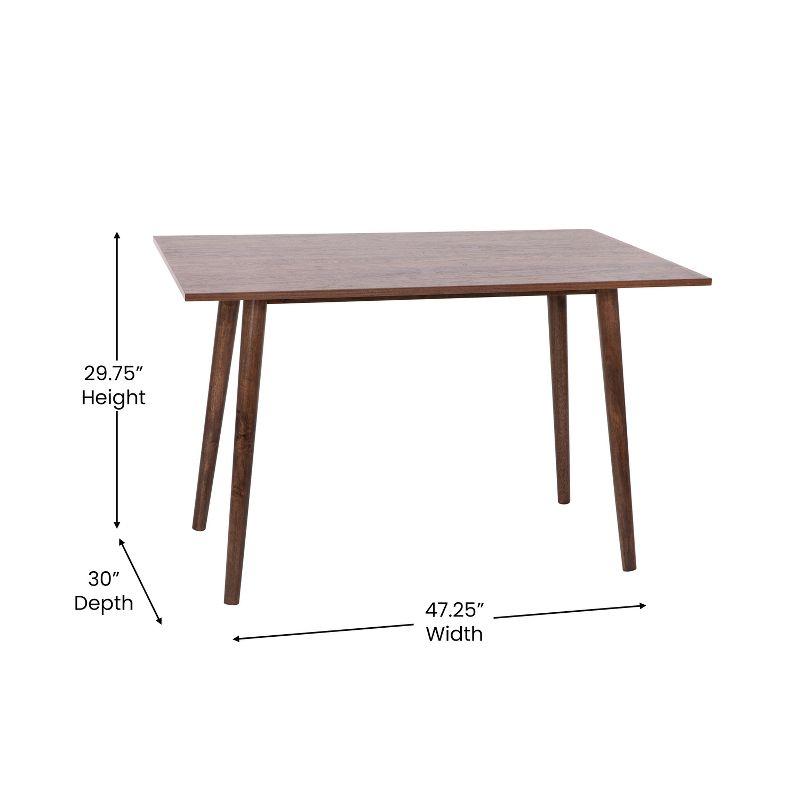 Hatfield 48" Dark Walnut Mid-Century Modern Engineered Wood Dining Table